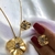 Conjunto Vitória Colar + Par de Brincos com Zircônia Lilás Banhado em Ouro 18k