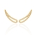 Brinco Lira Ear Cuff Curvo Vazado Cravejada com Zircônias Branca em Banho Ouro 18k na internet