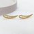 Brinco Lira Ear Cuff Curvo Vazado Cravejada com Zircônias Branca em Banho Ouro 18k - loja online