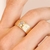 Anel em Detalhes de Escrita Pai Nosso e Cruz Cravejada com Zircônias Brancas Banhado Ouro 18k - comprar online