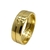 Anel Aliança com Detalhes em Cruz Lisa Banhado Ouro 18k