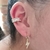 Piercing Fake com Pedras Ovais de Cristais Branco em Banho Ouro 18k - comprar online