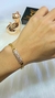 Pulseira Elos Duplos com Placa Cravejada com Micro Zircônias Coloridas em Banho Ouro 18k