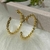 Brinco Argola Entrelaçada Banhada a ouro 18k