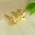 Piercing Encaixe Borboleta com Micro Zircônias Brancas em Banho Ouro 18k