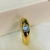 Anel Com Zircônia Quadrada Azul Banhada a Ouro 18k na internet