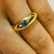 Anel Com Zircônia Quadrada Azul Banhada a Ouro 18k - comprar online