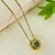 Colar Olho Grego Verde Banhada a Ouro 18k