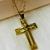 Corrente Elo Português 1mm com Pingente Cruz Vazada Lisa