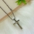 Corrente Malha Veneziana Abaulada 2.4mm com Pingente de Cruz Lisa - 70cm