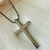 Corrente Malha Veneziana Abaulada 2.4mm com Pingente de Cruz Lisa - 70cm - loja online