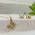 Conjunto Borboleta Pontos Zircônias Multicolor Banhado A Ouro 18K na internet