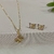 Conjunto Borboleta Pontos Zircônias Multicolor Banhado A Ouro 18K - Dabru Joias