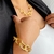 Conjunto Deslumbre Elos Ovais Trabalhados em Banho Ouro