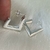 Meia Argola Lisa com Design Quadrado em Prata 925 - comprar online