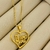 Colar Coração Te Amo Mama em Banho Ouro 18k