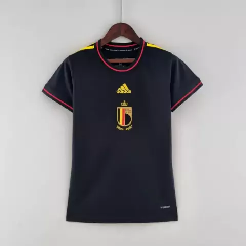 Camisa Bélgica Home 22/23 Torcedor Adidas Feminina - Preta