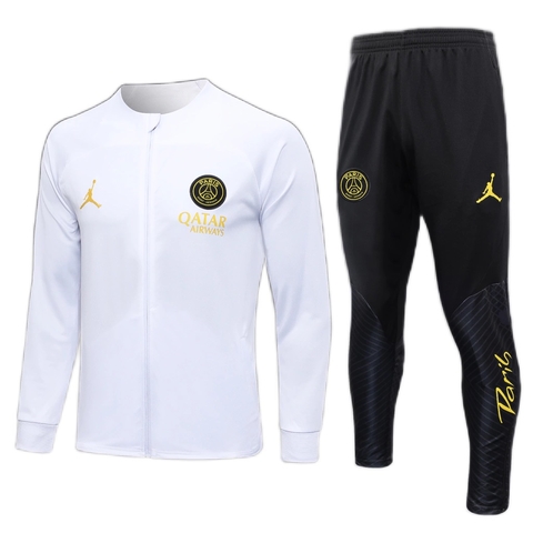 Conjunto de Jaqueta+Calça Paris Saint-Germain Branco e Amarelo 2023/24
