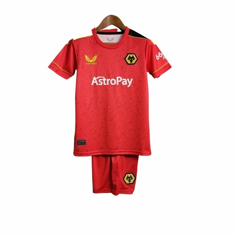 Kit Infantil Wolverhampton 23/24 Adidas - Vermelho