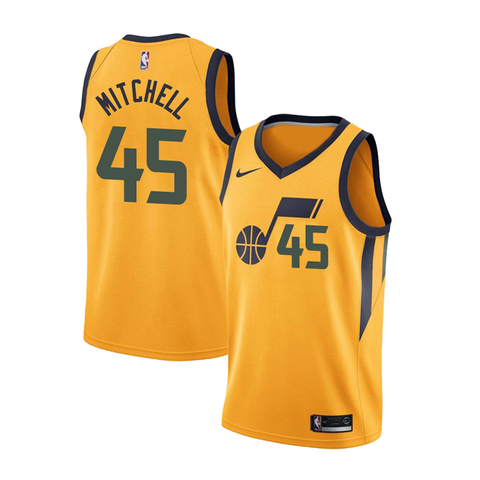 Regata Utah Jazz - Donovan Mitchell #45 Jordan- Amarelo