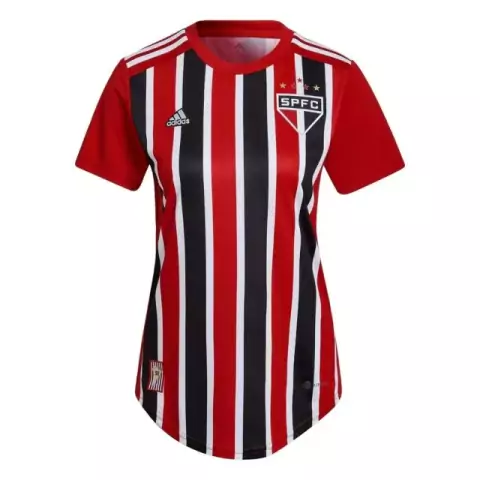 Camisa São Paulo II 22/23 Torcedor Adidas Feminina - Vermelho e Preto