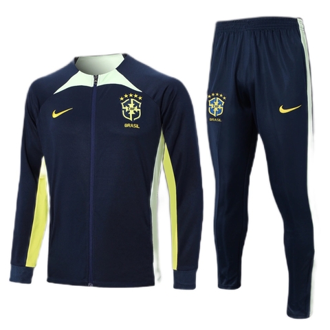 Conjunto de Jaqueta+Calça Brasil Azul Marinho e Amarelo 2022/23