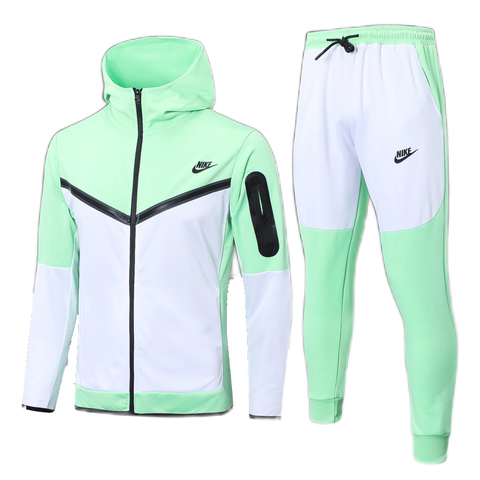 Conjunto de Moletom Nike Sportswear Tech Fleece Verde e Branco