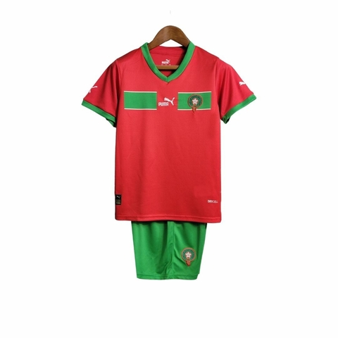 Kit Infantil Marrocos Home 22/23 - Vermelho