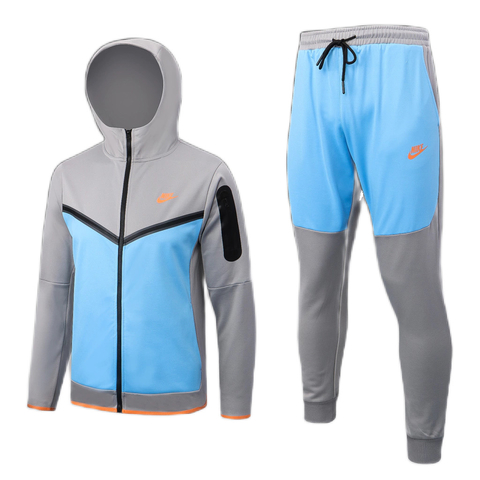 Conjunto de Moletom Nike Sportswear Tech Fleece Azul e Cinza