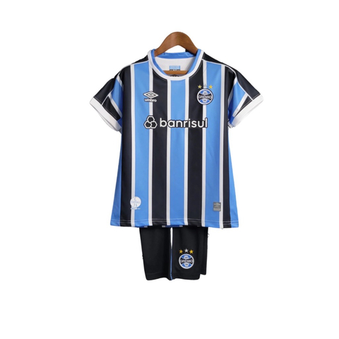 Kit Infantil Grêmio I 23/24 Umbro - Preto+Azul