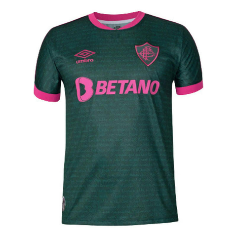 Camisa Fluminense III 23/24 - Torcedor Umbro Masculina - Verde e rosa