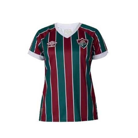 Camisa Fluminense I 23/24 Feminino - Torcedora Umbro - Verde, Grená e Branco