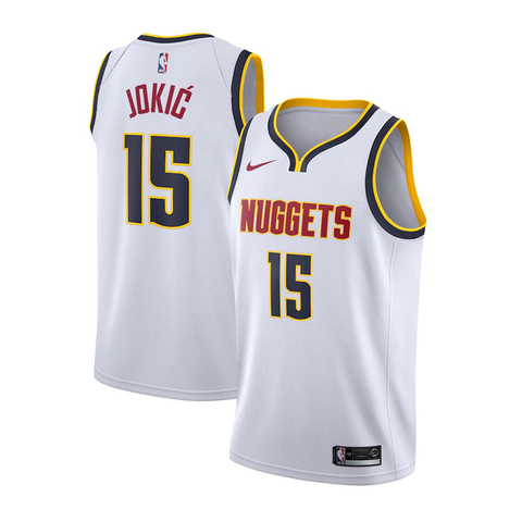 Regata Denver Nuggets Jokic #15 Nike Swingman - Branco