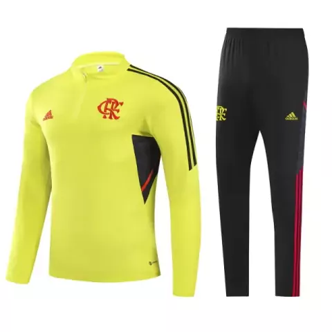 Conjunto Jaqueta+Calça Flamengo 22-23 Masculino Adidas - Amarelo e Preto