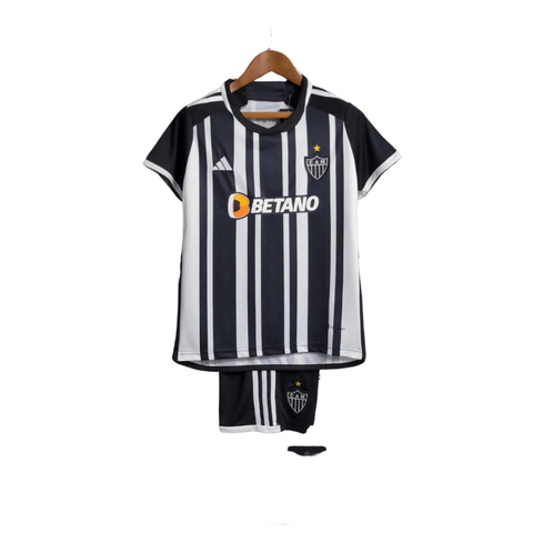 Kit Infantil Atlético Mineiro I 23/24 Adidas - Preto+Branco
