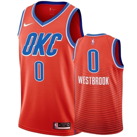 Regata Oklahoma City Thunder Russell Westbrook #0 Nike- Laranja
