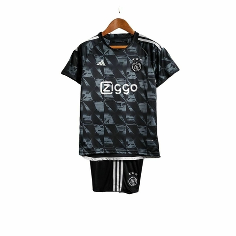 Kit Infantil Ajax Away 23/24 Adidas -Preto