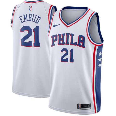 Regata Philadelphia 76ers Joel Embiid Nike - Branco