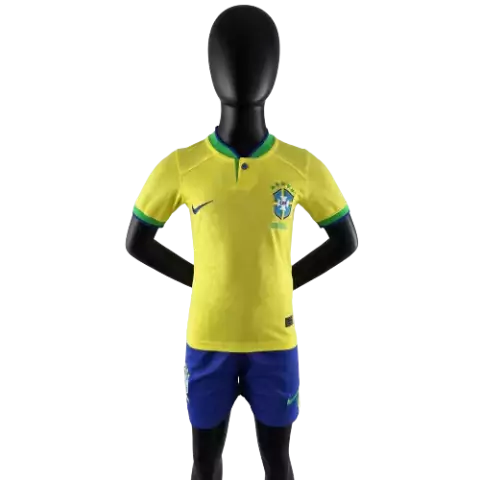 Kit Infantil Seleção Brasileira I 22/23 Nike - Amarelo + Azul