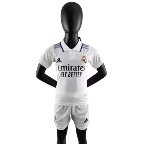 Kit Infantil Real Madrid Home 22/23 Adidas - Branco