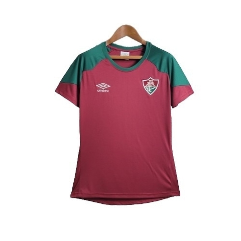 Camisa Fluminense Viagem 23/24 Feminina - Torcedora Umbro - Grená + Verde