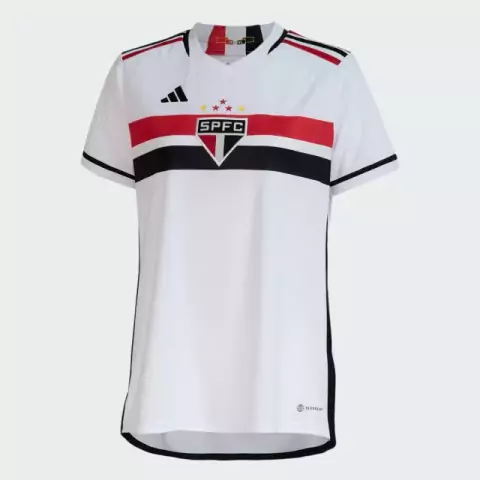 Camisa São Paulo I 23/24 Torcedor Feminina - Branca e Vermelha