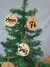 Kit 3 enfeites pingentes de natal personalizada em madeira pinus Decoração Natalina Cristão Kit bola bolacha para pendurar na árvore de natal