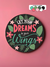 Quadro Decorativo de Madeira Pinus com 18cm, escrito Let your dreams be your wings, Lettering Colorido Tropical.
