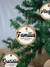 Bolacha Pingente de natal personalizada em madeira pinus redondo com corda de sisal, escrito palavras natalinas para pendurar na árvore de natal
