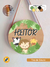 Placa de pinus redonda de 18 centímetros pendurada na parede do quarto de criança, com tema safari infantil, maternidade feita a mão, com acabamento de tira de couro