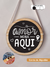 Quadro Decorativo Redondo de Pinus Pintado à mão, Enfeite de Parede com frase para família, escrito: O amor mora aqui, feita a mão, com acabamento de corda de algodão