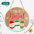 Guirlanda Natalina de Mdf com Desenhos de Papai Noel, boneco de neve e duende infantil. Escrito: Feliz Natal para colocar na Decoração Natalina. Placa de Mdf com 20cm e corda de sisal para pendurar na parede