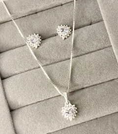 Conjunto Luxo Cristal rosa Coração