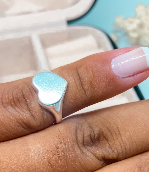 Anel Chapa Coração liso Dedinho n14